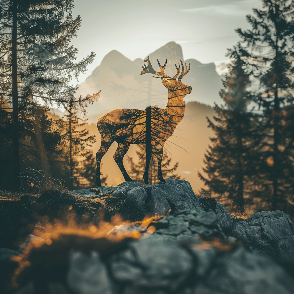 Elegant fallow deer in stunning forest landscape