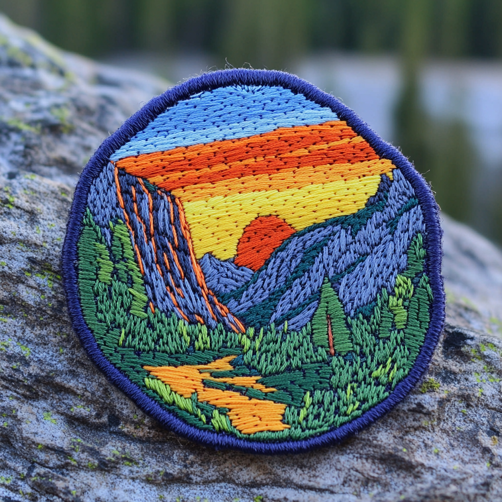 Embroidered patch of Yosemite's El Capitan climbers