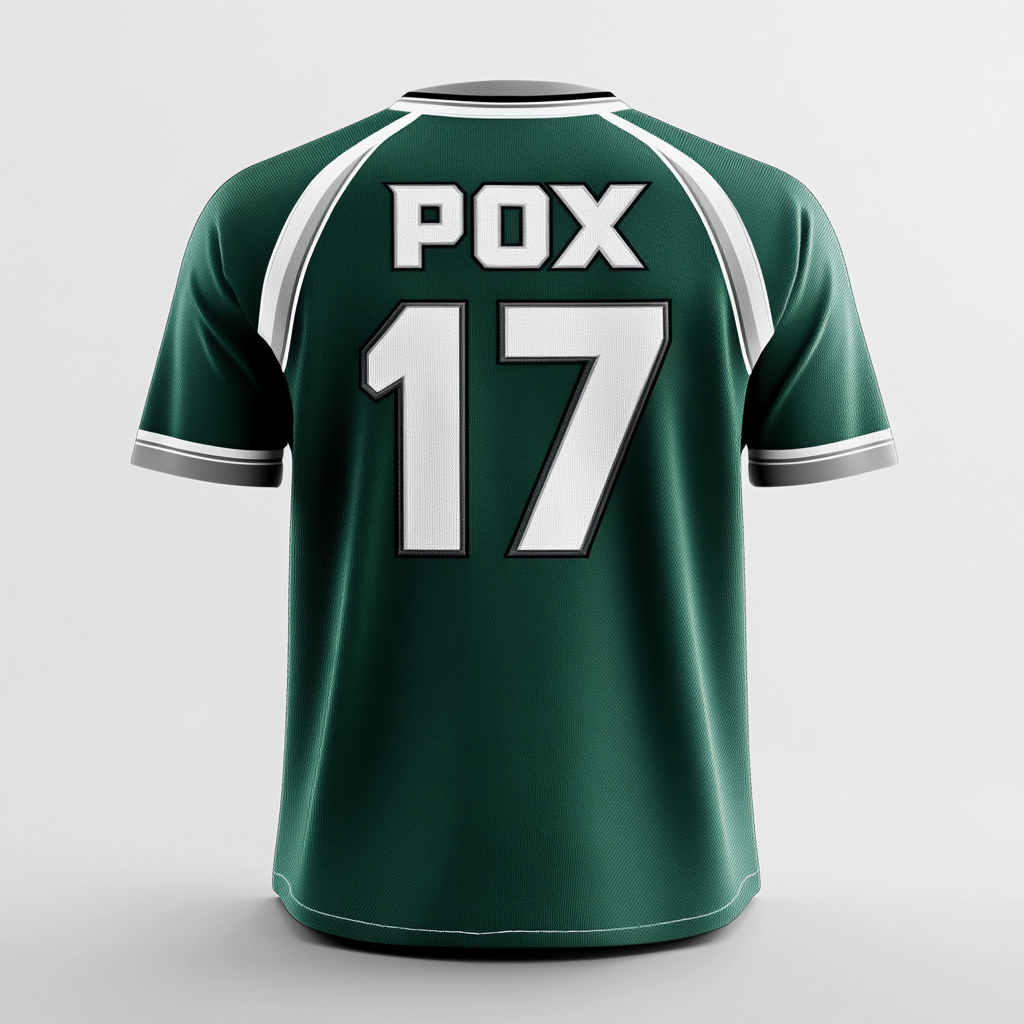 Embroidered sports jersey design with name 'POX' and number '17'.