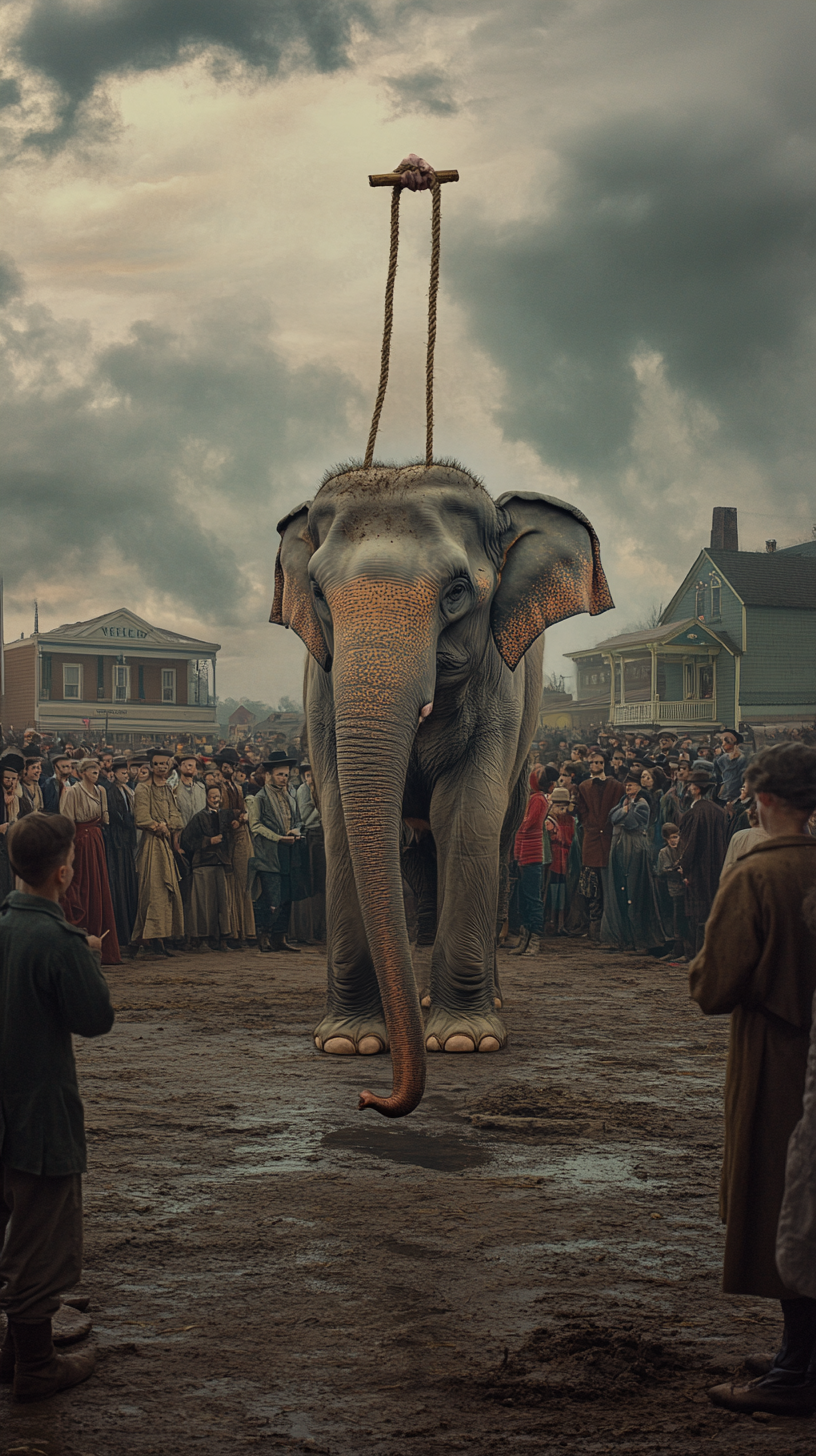 Emotional Tennessee Town Square with Elephant and Noose