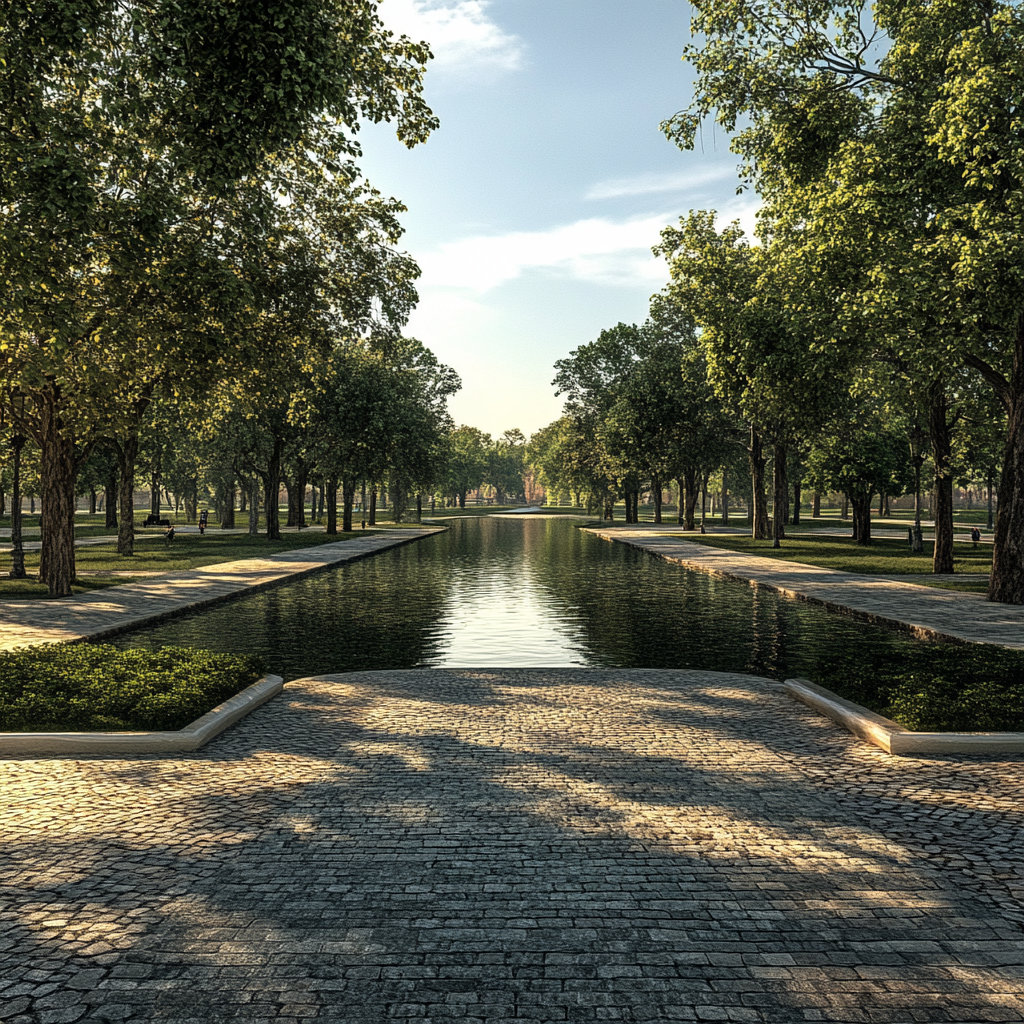 Empty, well-designed southern European park with historical significance.