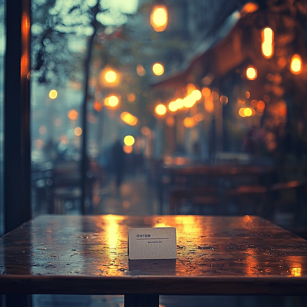 Empty Reservation Card on Warm Table Background