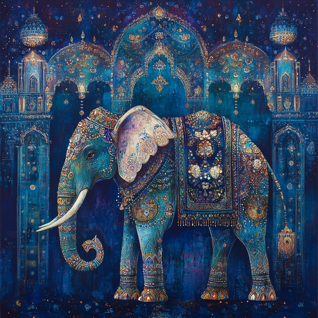 Enchanting Diwali Celebration with Majestic Elephant