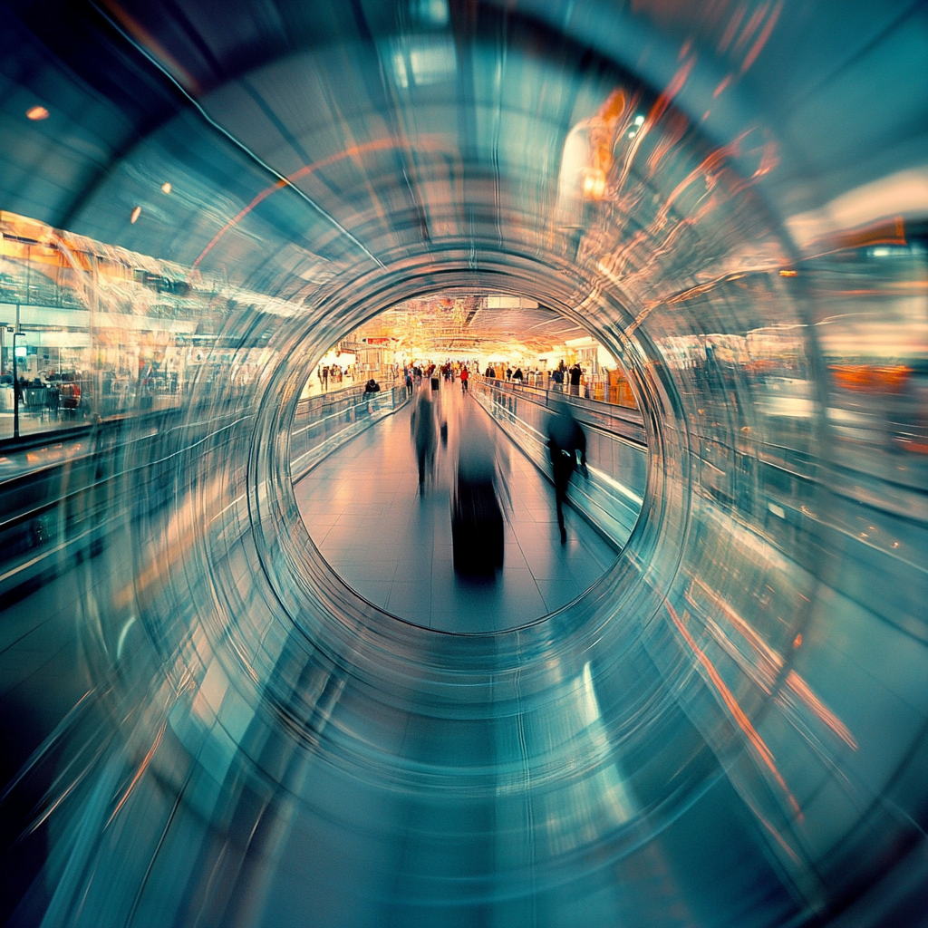 Fisheye Image of Endless Walkways