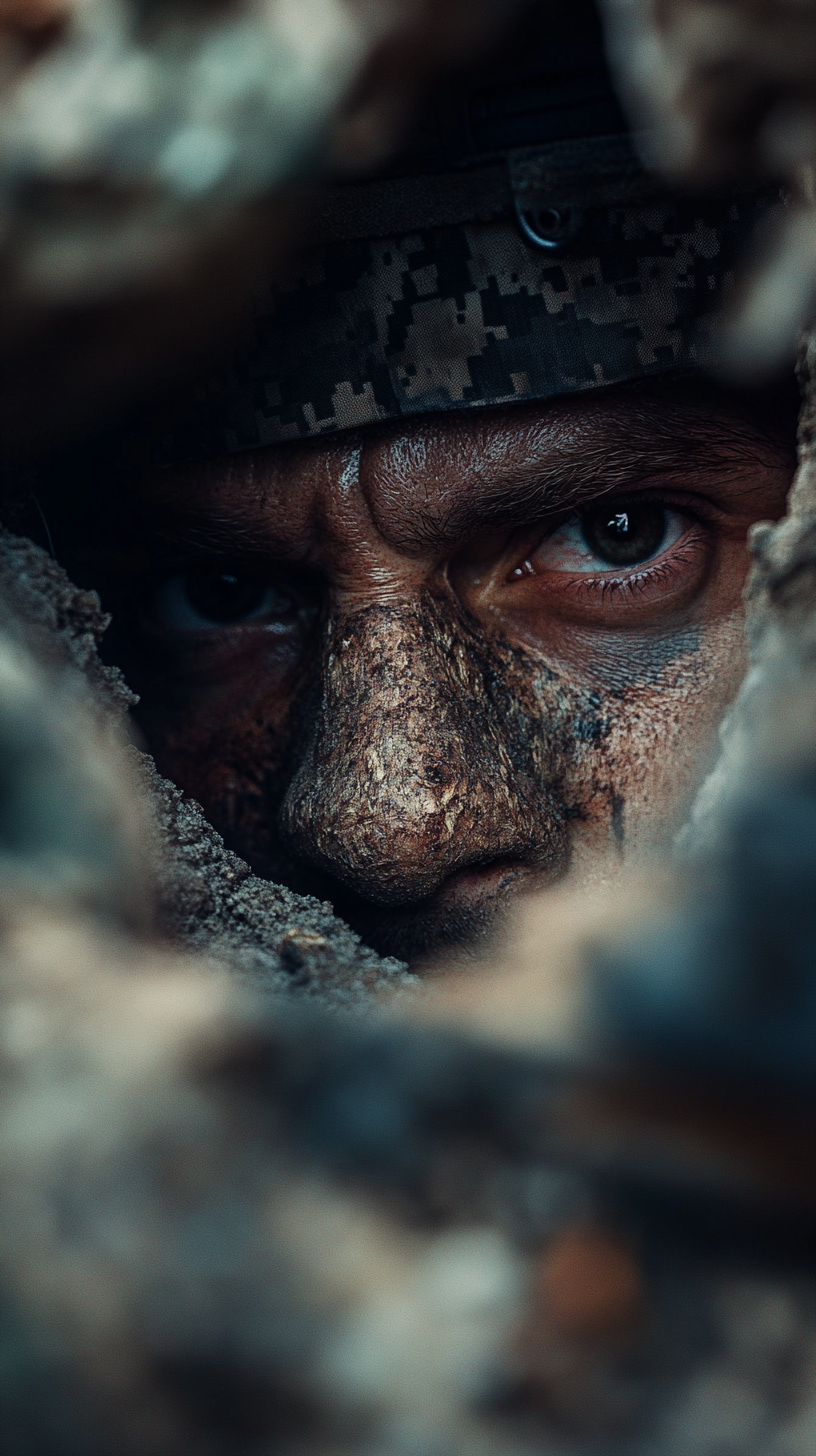 Enemy sniper revealed after firing at dummy head, soldiers mark.