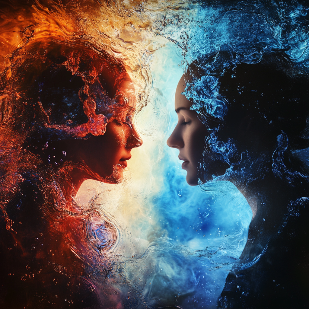 Energy Waves Flowing Between Two People