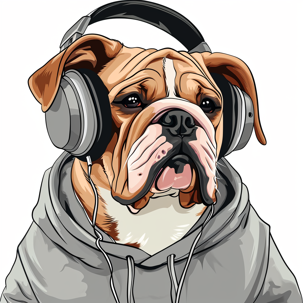 cute-english-bulldog-wearing-sweatshirt-headphones