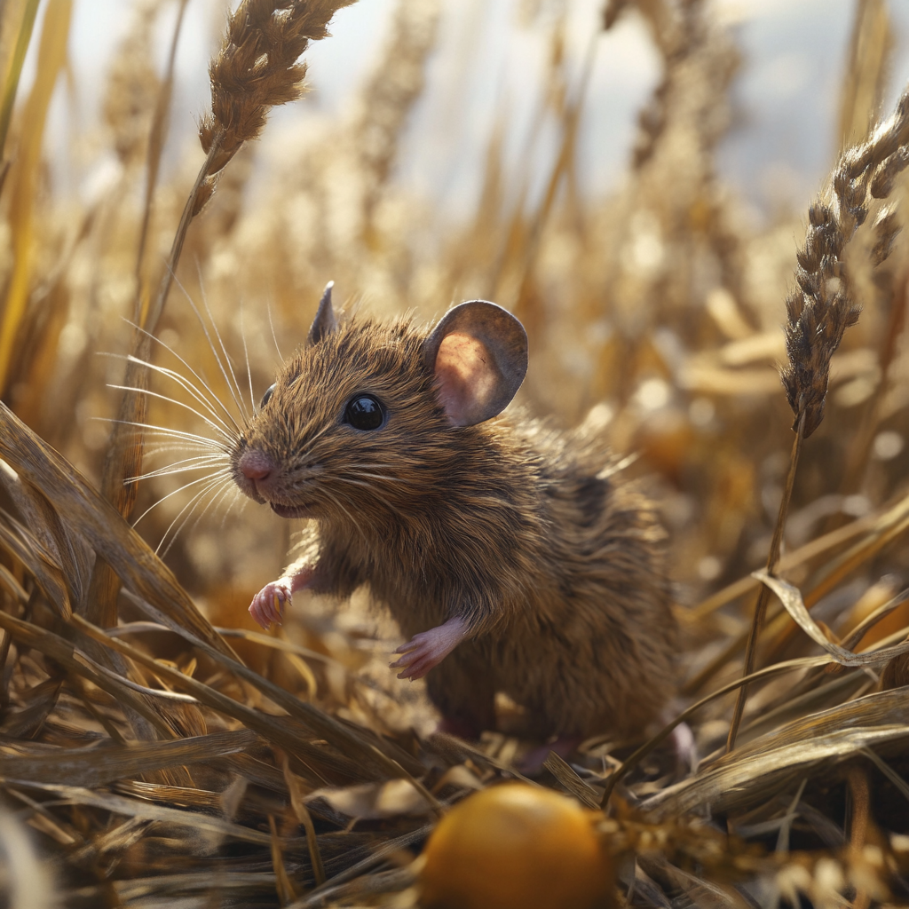 Enhance scene of steppe mouse carrying yersina pestis.