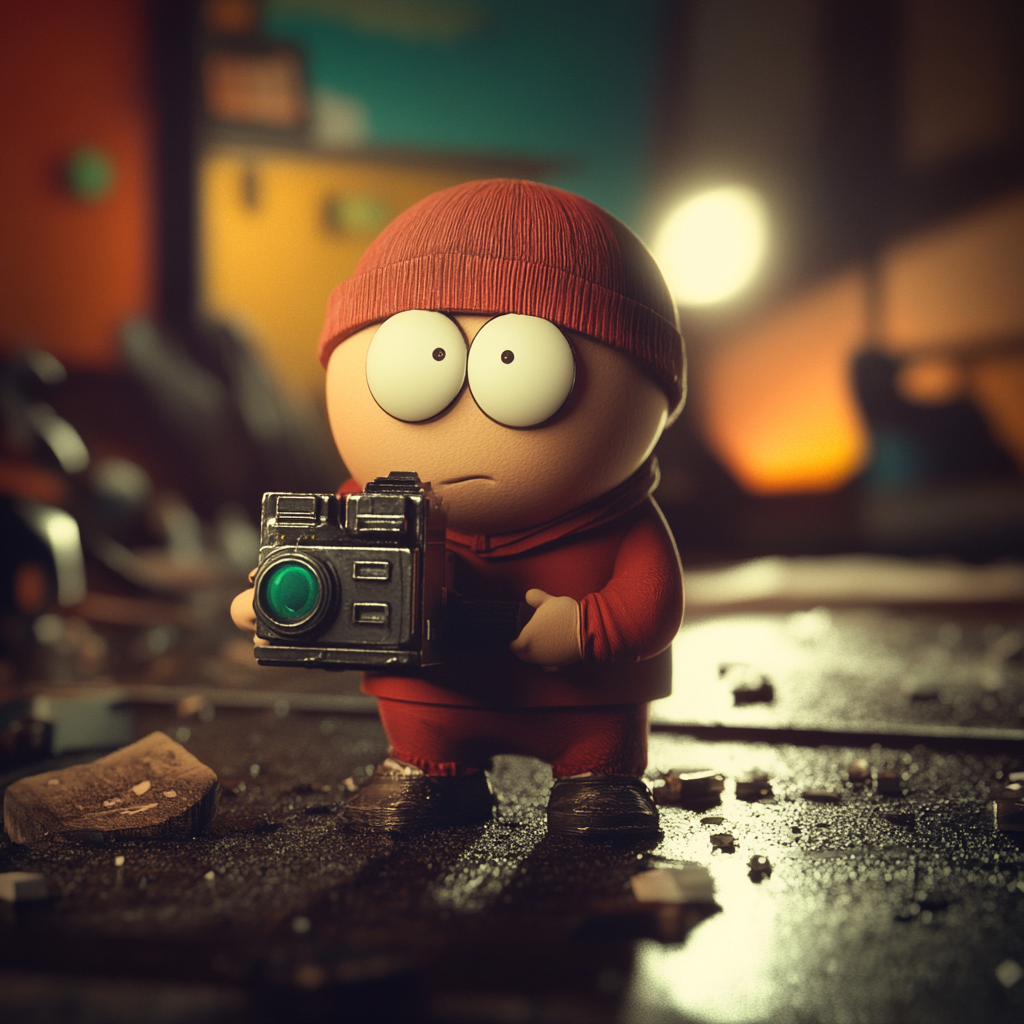 Eric Cartman in 1950s Blade Runner setting, Retro Technicolor.