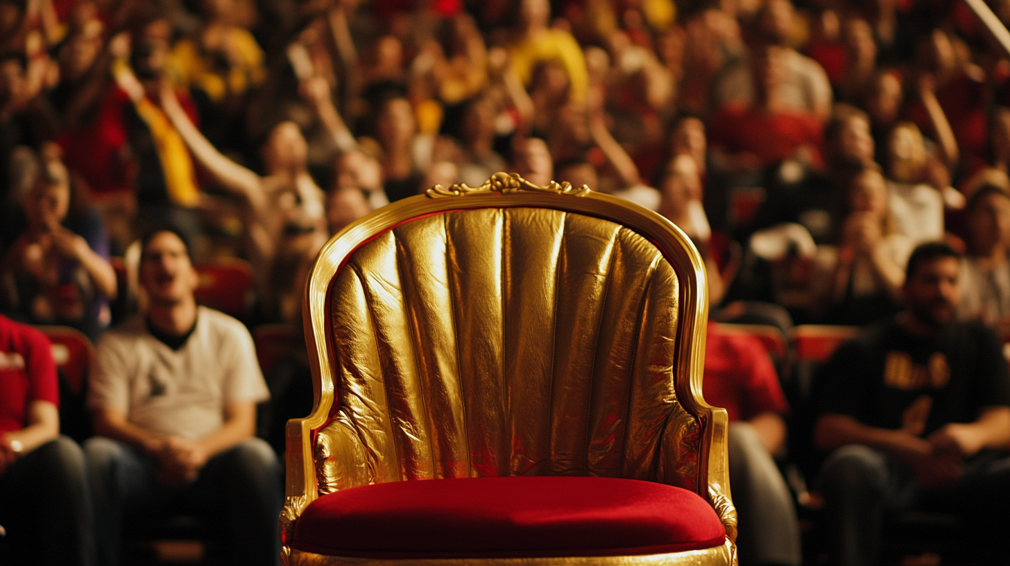 Exclusive Golden Seat at Basketball Game Cheered by Fans.