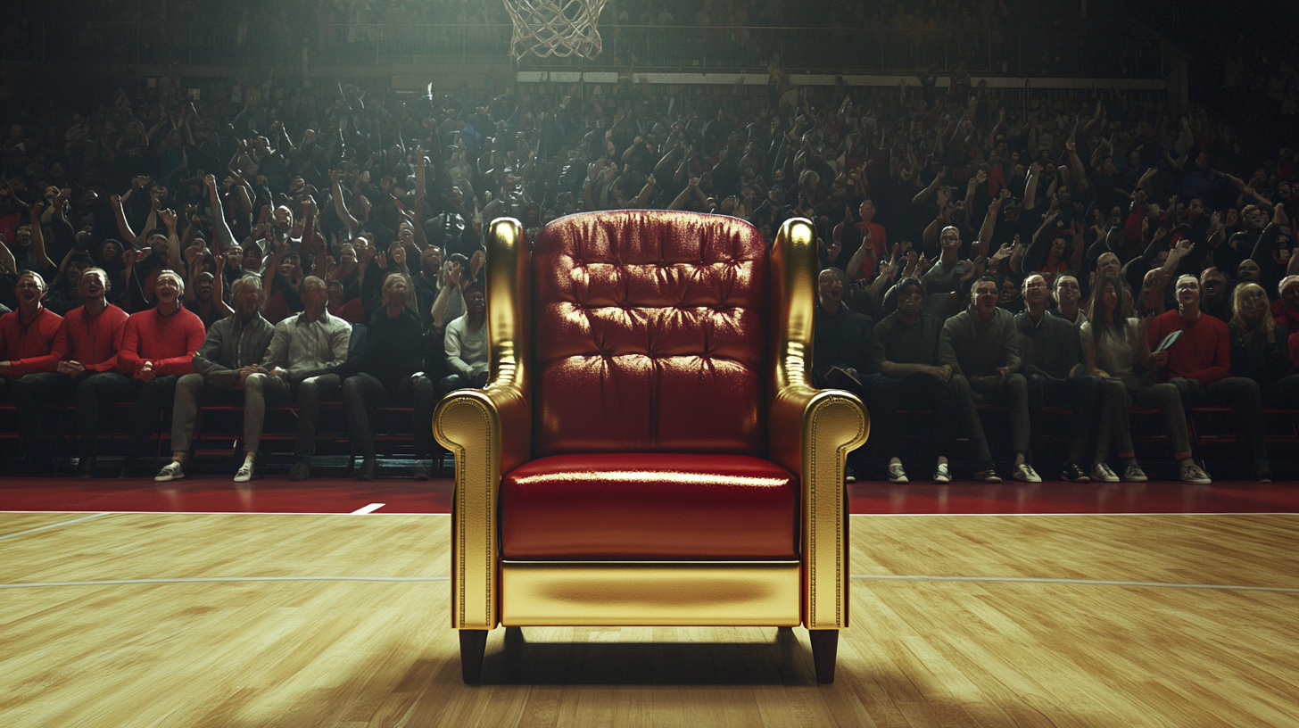 Exclusive Golden Seat at Basketball Game with Cheering Fans