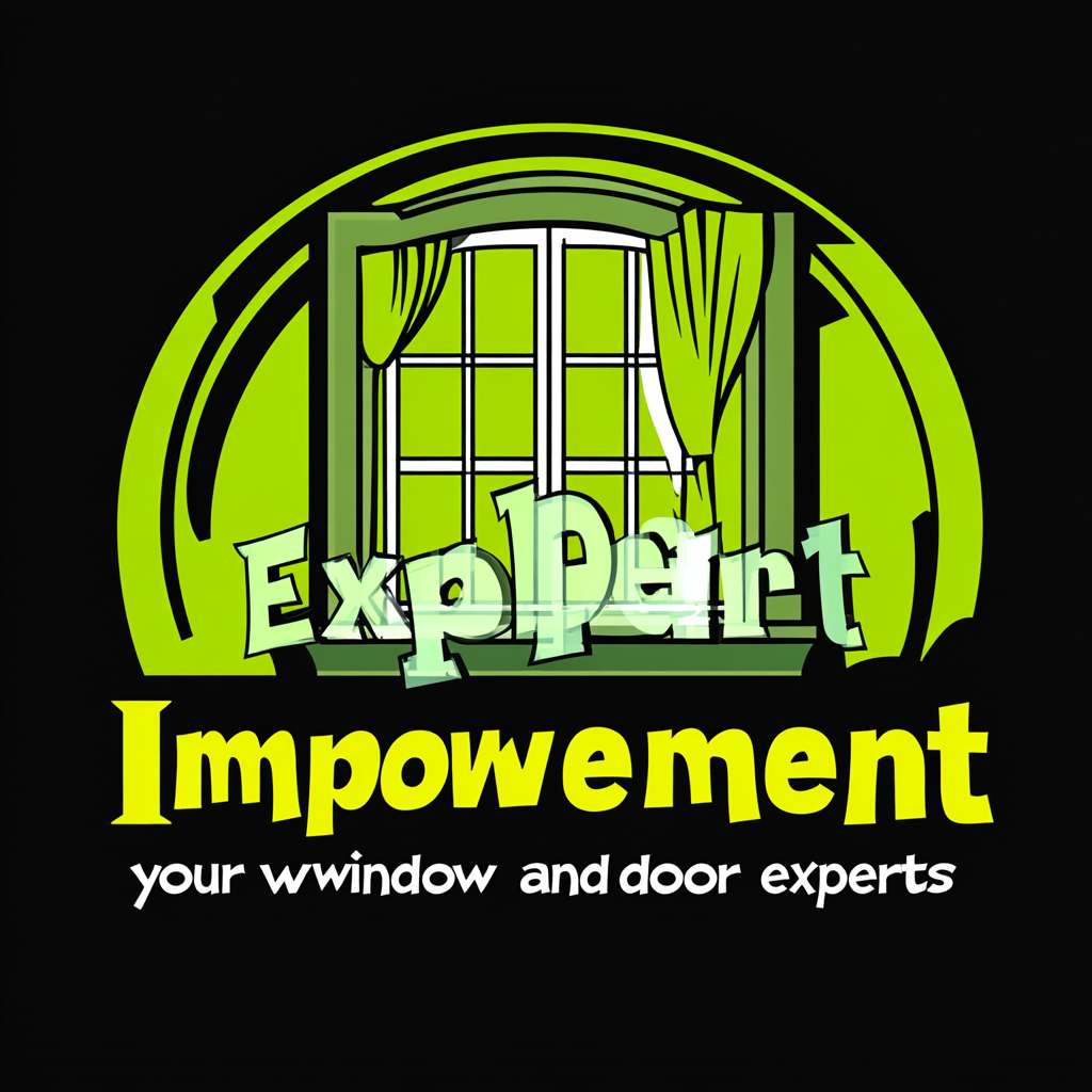 Expert Home Improvement logo with window image.