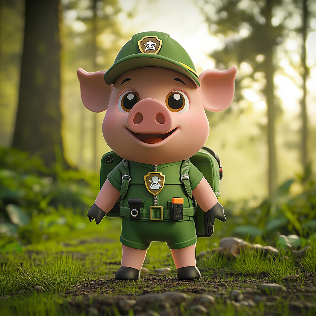 Explorer Pig from PAW Patrol in Adventure Pose