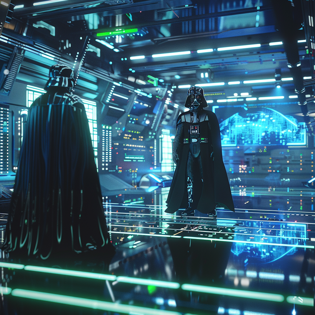 Exploring a hi-tech data center with Luke and Vader.