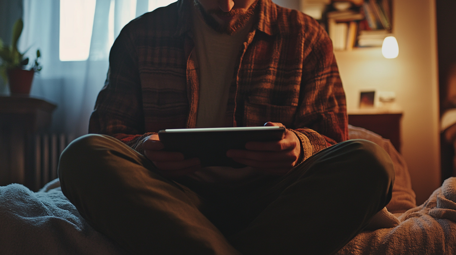 Exploring the Tablet in Cozy Room