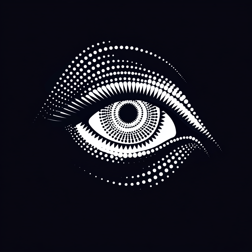 Eye Spiral: Simple White Logo on Black