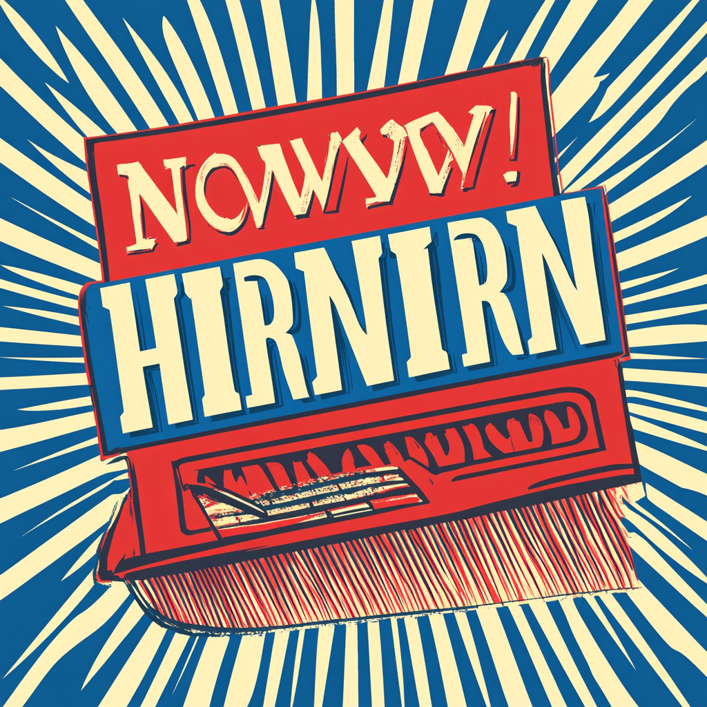 Eye-catching 'Now Hiring!' Sign for Remote Work Positions