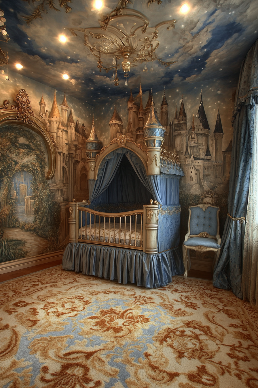 Fairy-Tale Fortress themed nursery with magical castle elements.