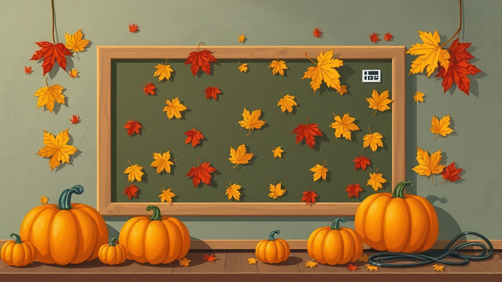 Fall Bulletin Board with Technology Graphics