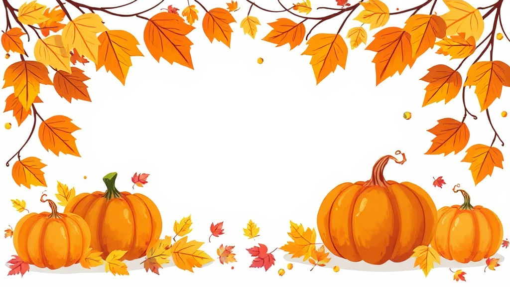 Fall Leaves, Pumpkins, and Technology Graphics Design.