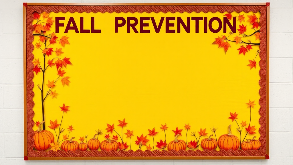 Fall Prevention Bulletin Board: Colorful Autumn Theme