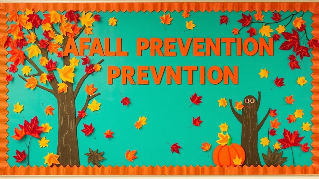 Fall Prevention Bulletin Board: Vibrant Autumn Theme