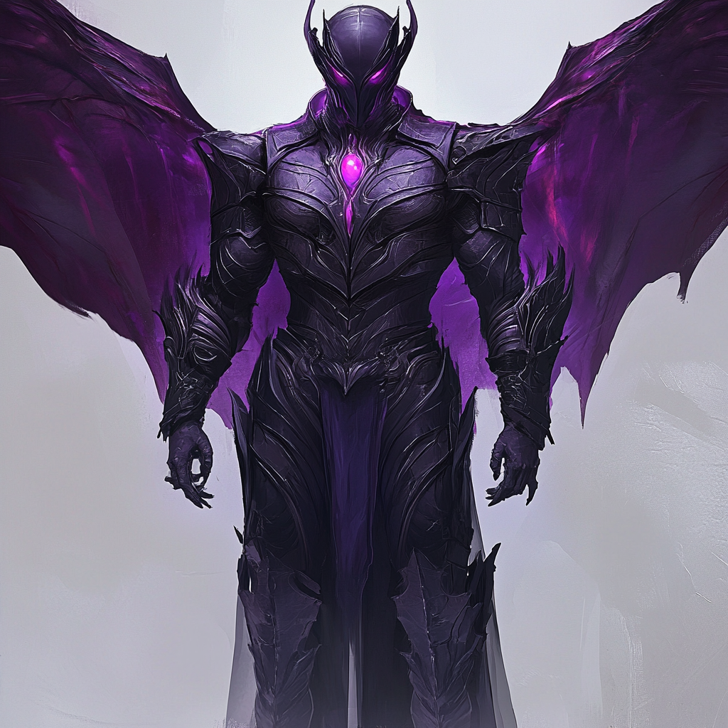 Fallen Archangel Lord of Hell in purple armor.