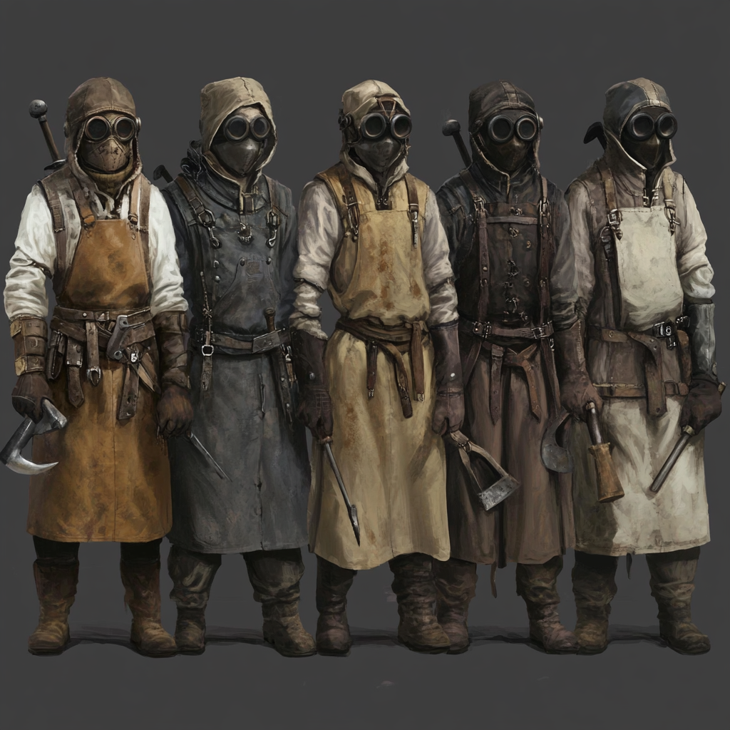 Fantasy Mining & Blacksmithing Apparel for Nobles and Commoners