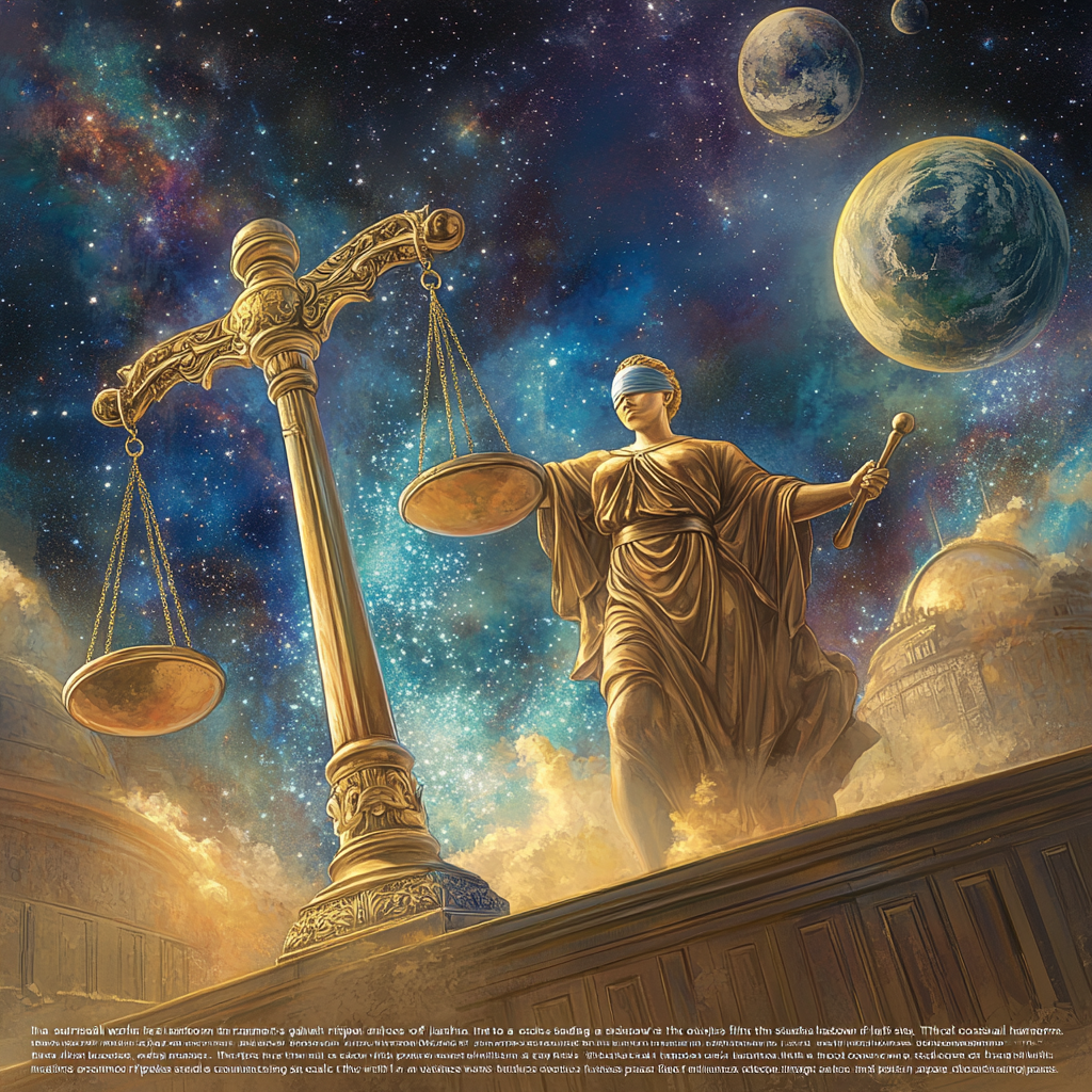 Fantasy judge wields giant hammer, impacts universe's balance.