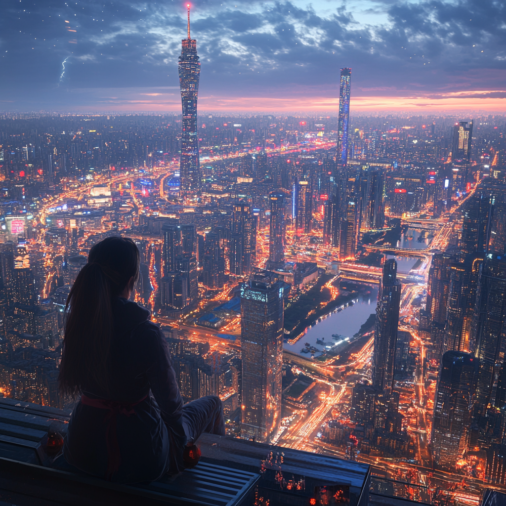 Fascinating 2024 Beijing City Lights 3D Render 