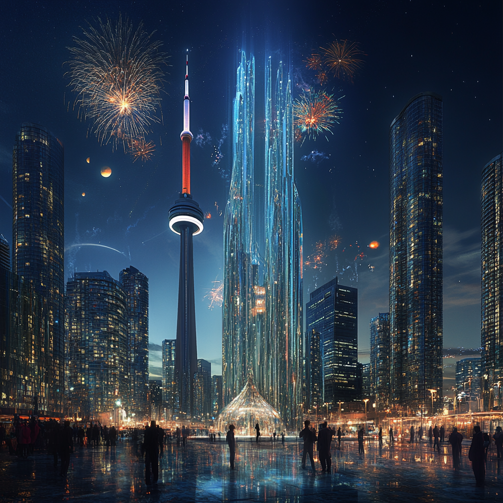 Fascinating view of future Toronto, 7000s, creative, realistic.