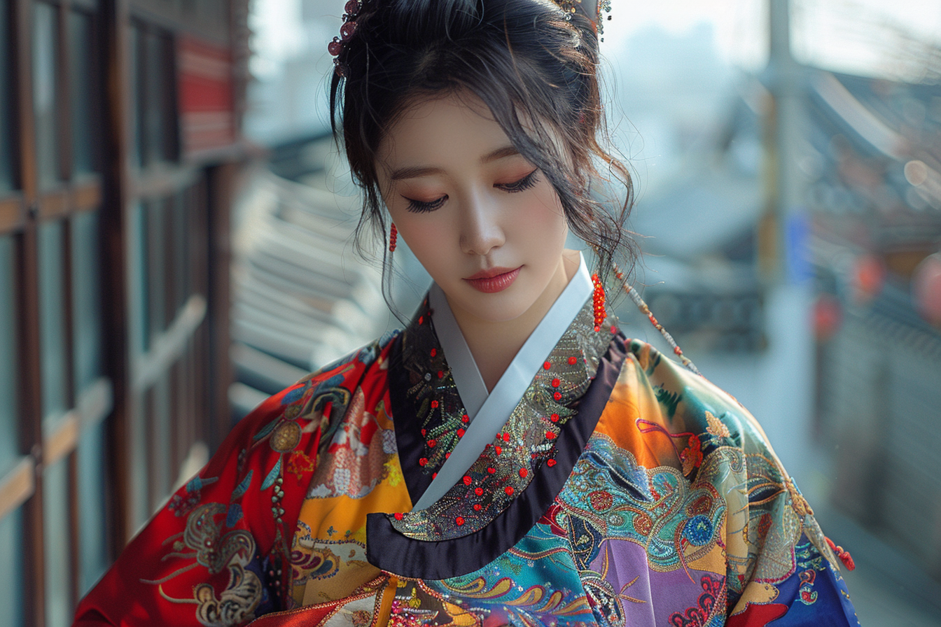 Fashionable Fusion of Korean Hanbok and Street Style