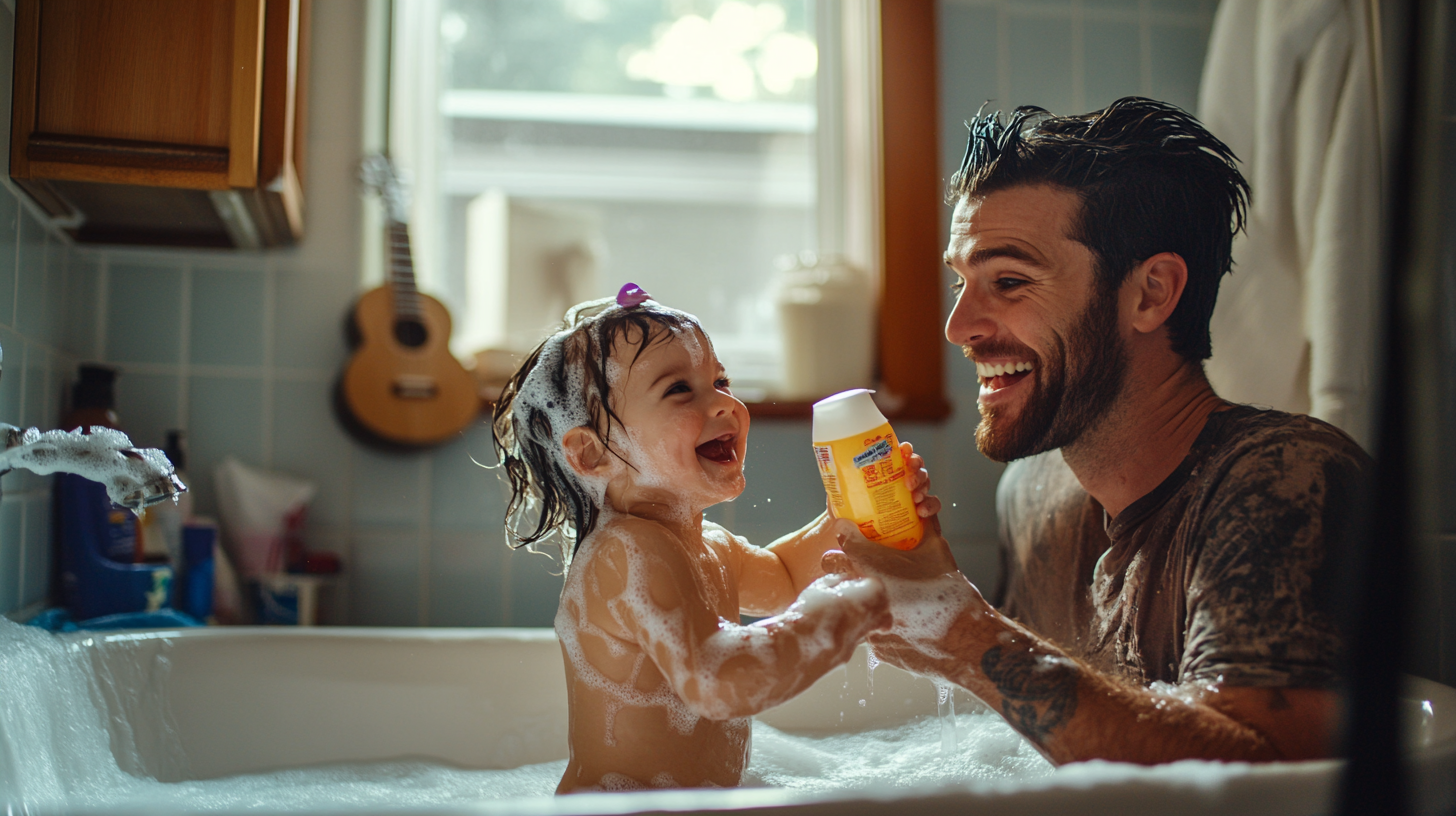 Father and Daughter Bathroom Singing Concert