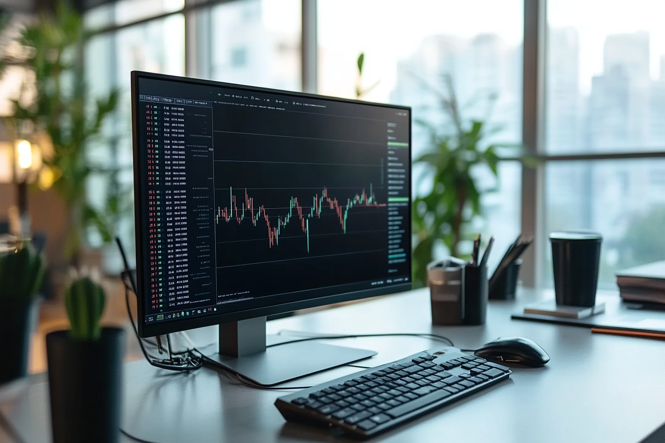 Financial Chart Showing Market Volatility in Office