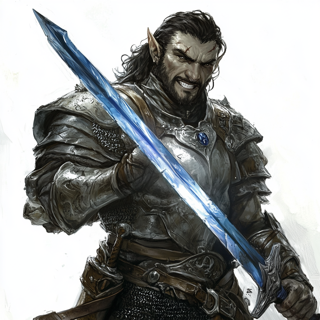 Firbolg Male Fighter Eldritch Knight Portrait Stock Photo