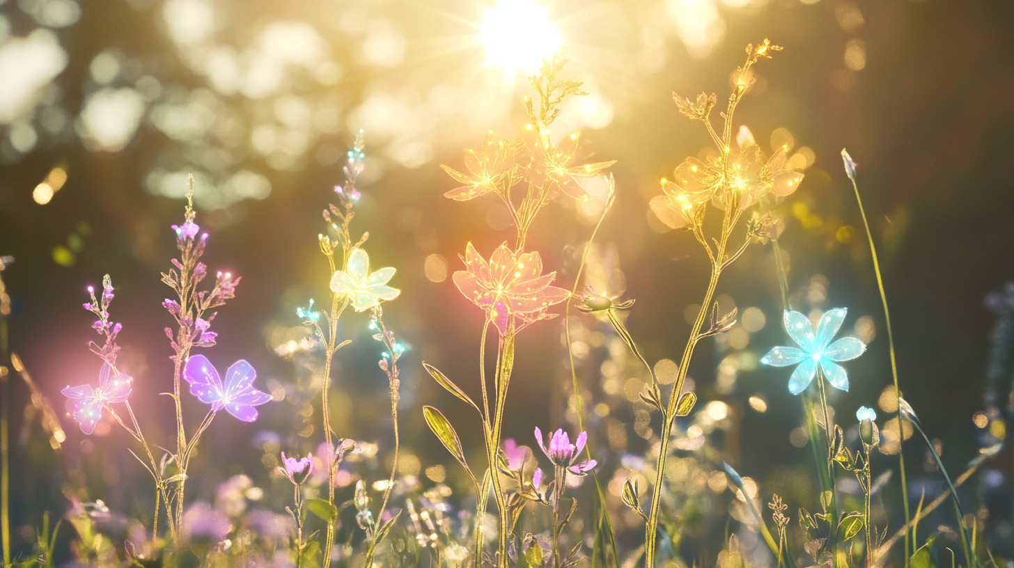 Five SMART labeled wildflowers in a meadow.