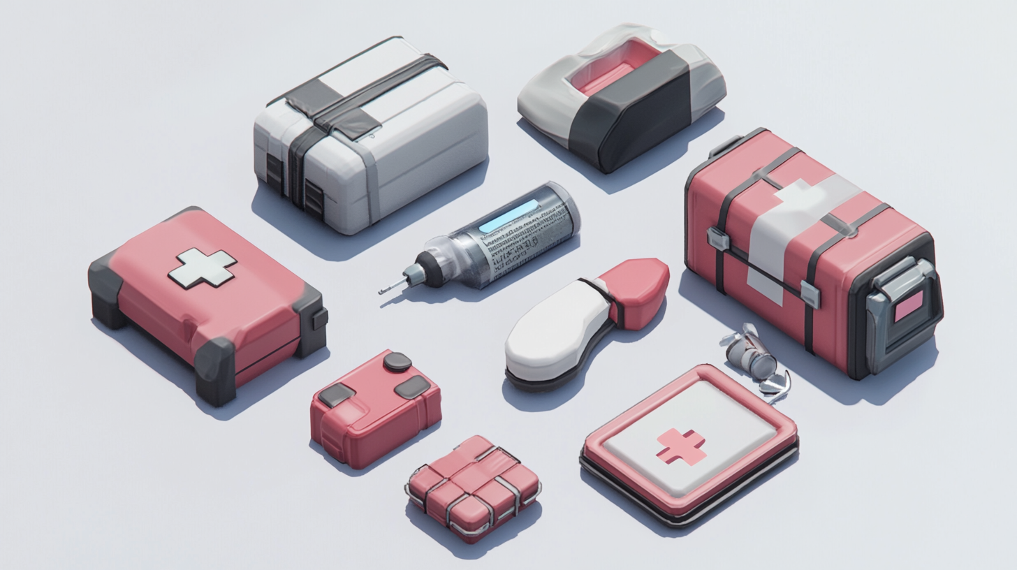 Five detailed 3D health packs for games