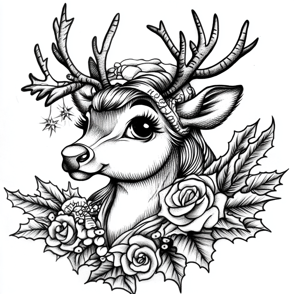 Flash art of a pretty female Rudolph.