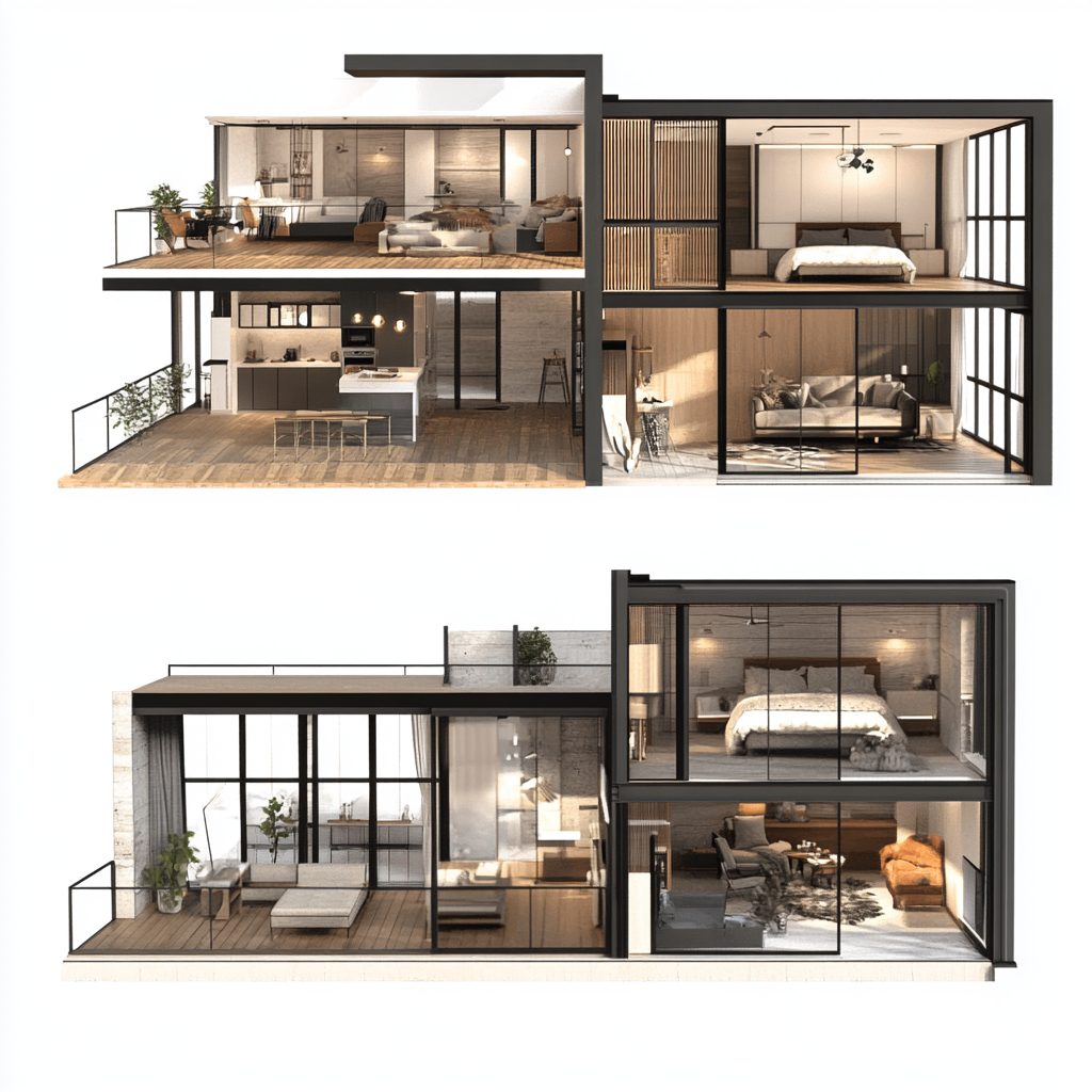 Floor plan of 3 bedroom loft home