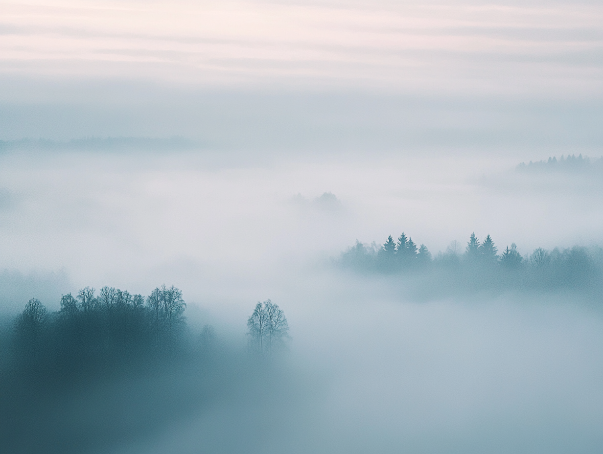 Fog turns world into dreamlike masterpiece with muted colors