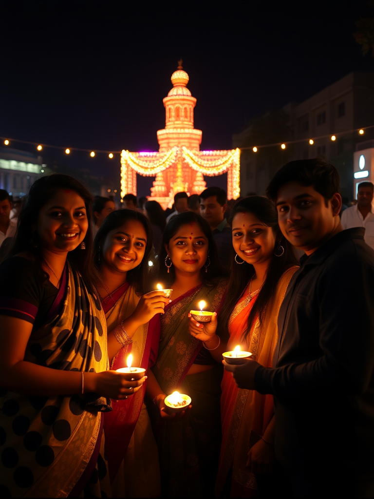 Friends at Diwali Festival in Canada