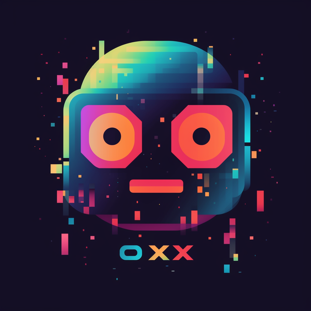 Fun 0xBot Logo in Pixel Art Style