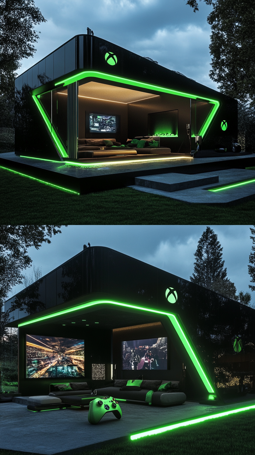 Futuristic Xbox-Inspired House with High-Tech Gaming Vibes