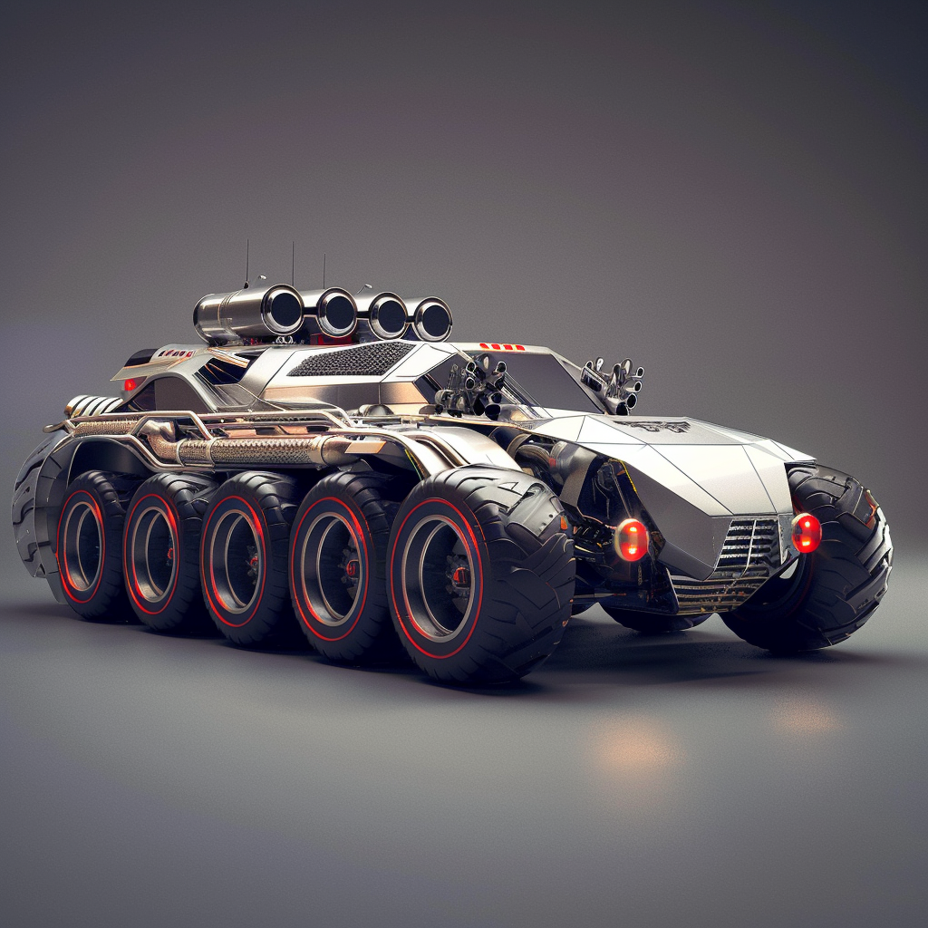 Futuristic fire truck designed like sleek Formula 1 car.