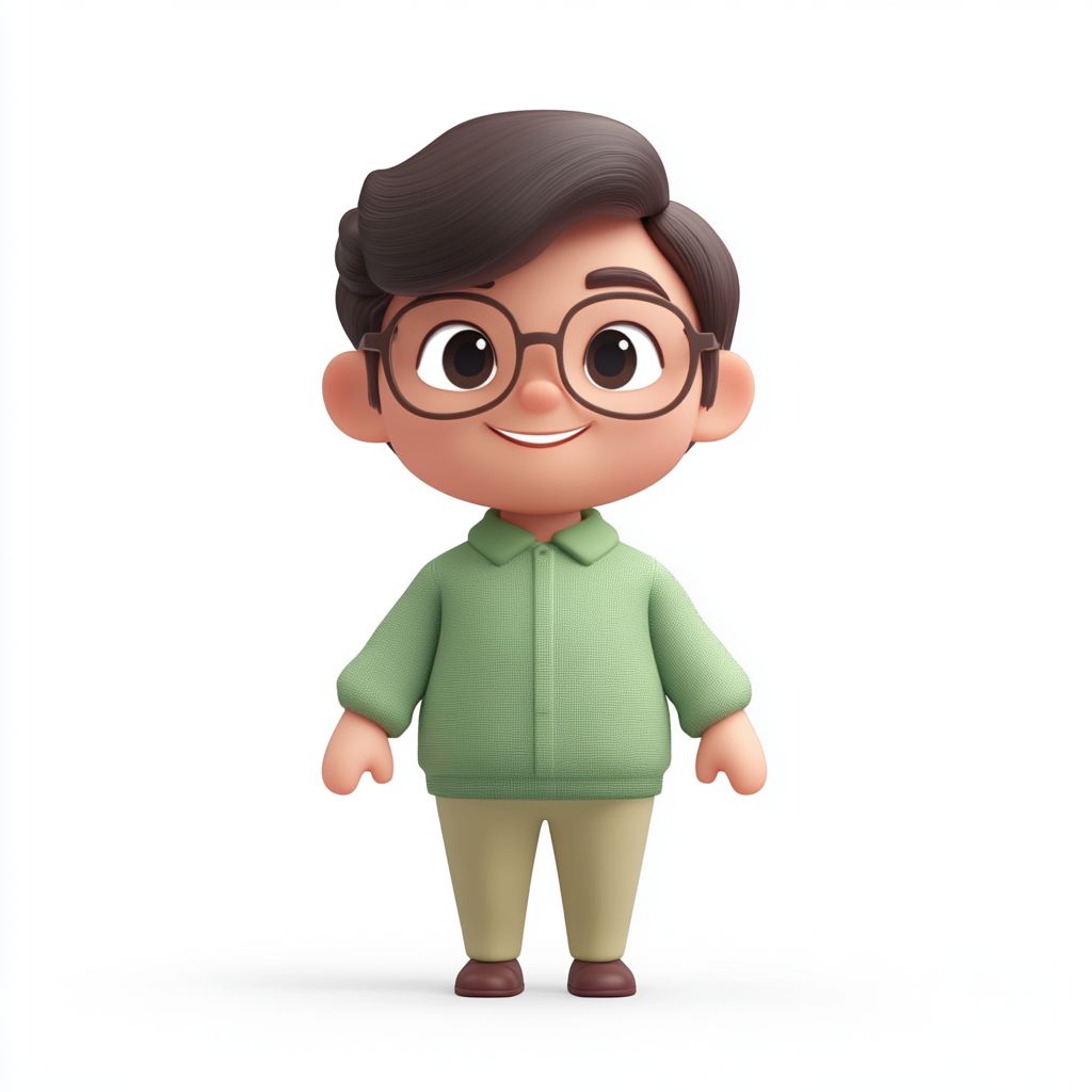 Gender-Neutral Helpdesk Avatar in Pixar-Style