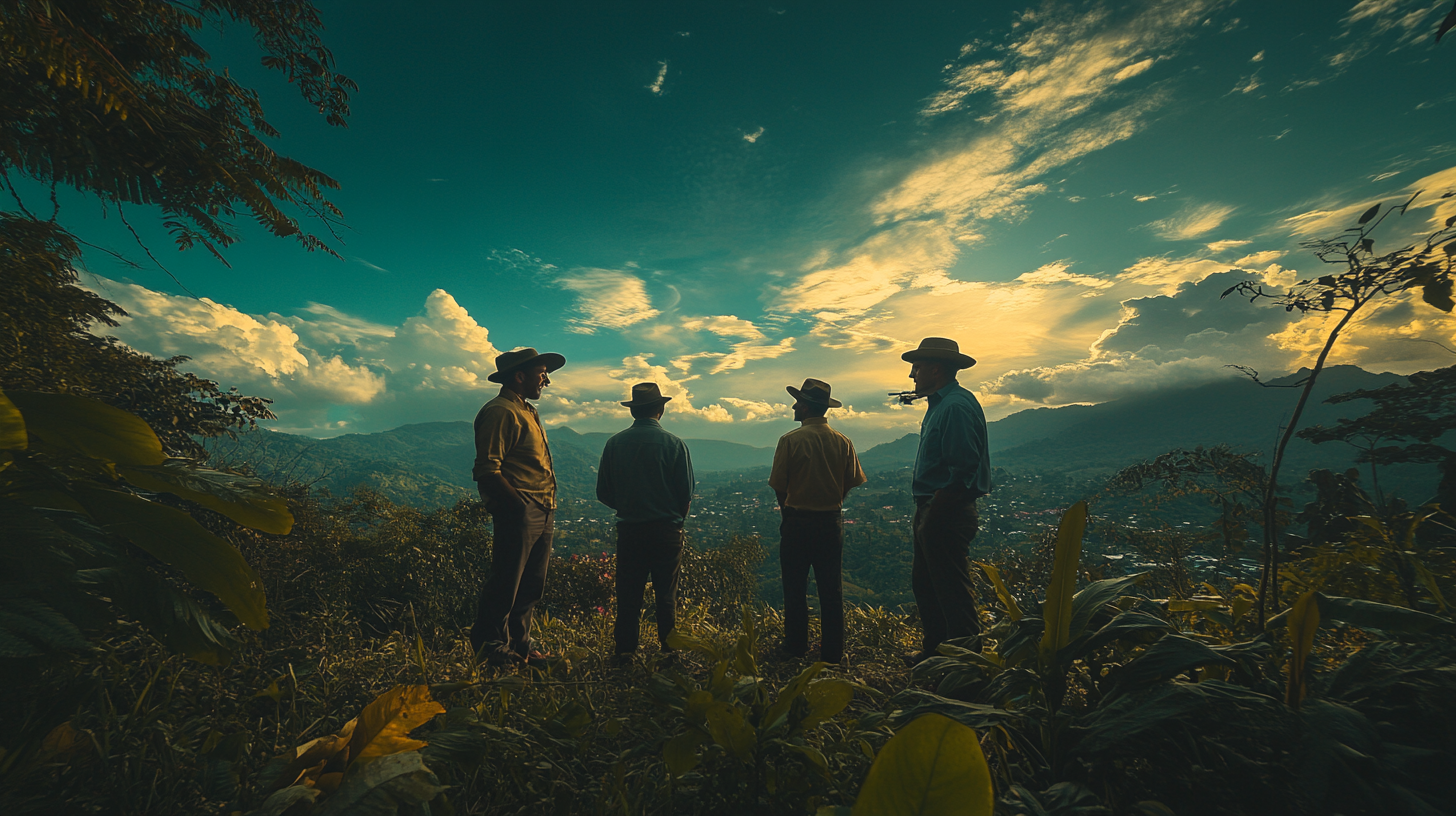 Gentlemen Enjoying Cigars on a Nicaraguan Mountain