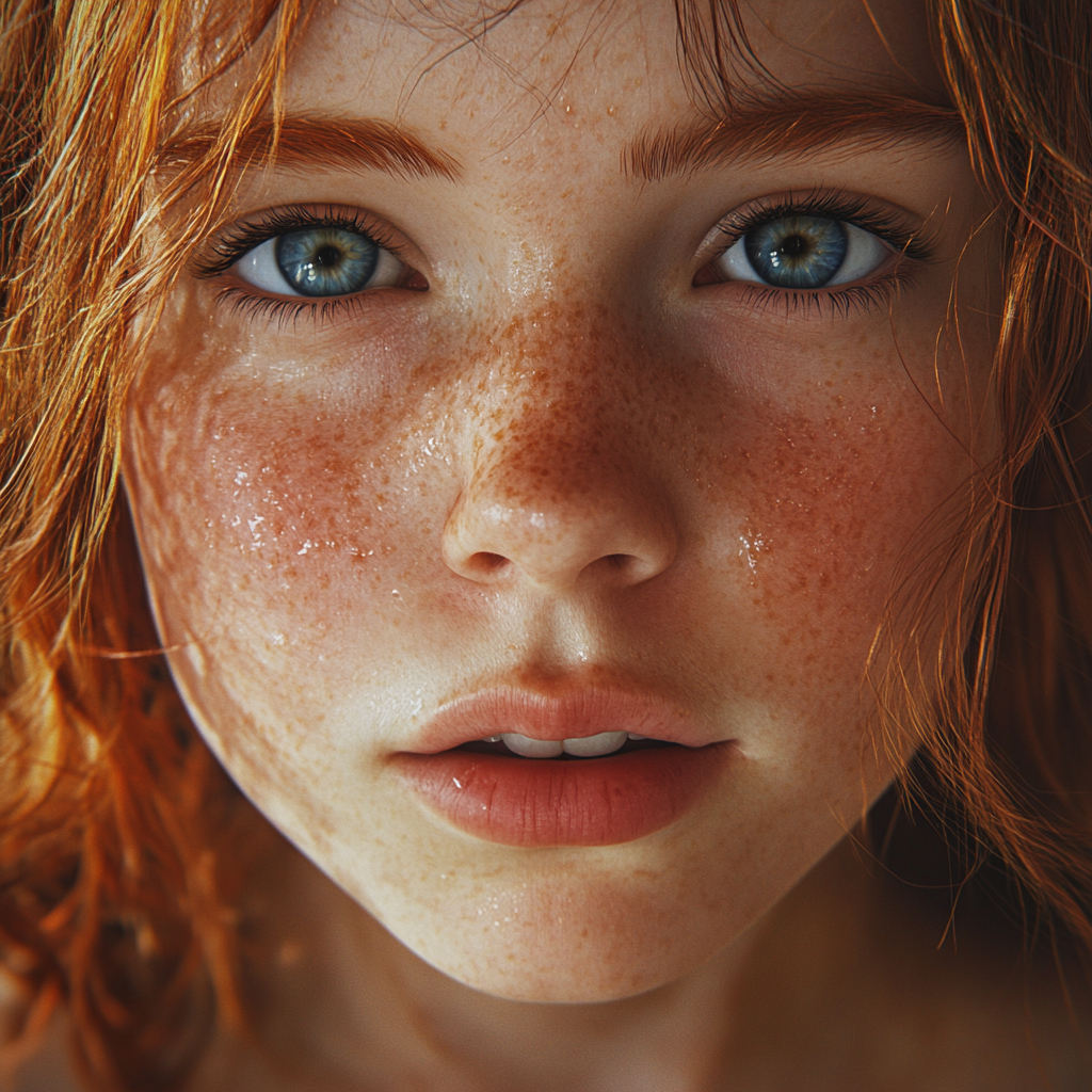 Girl with Different Eyes: Realistic High-Resolution Portrait