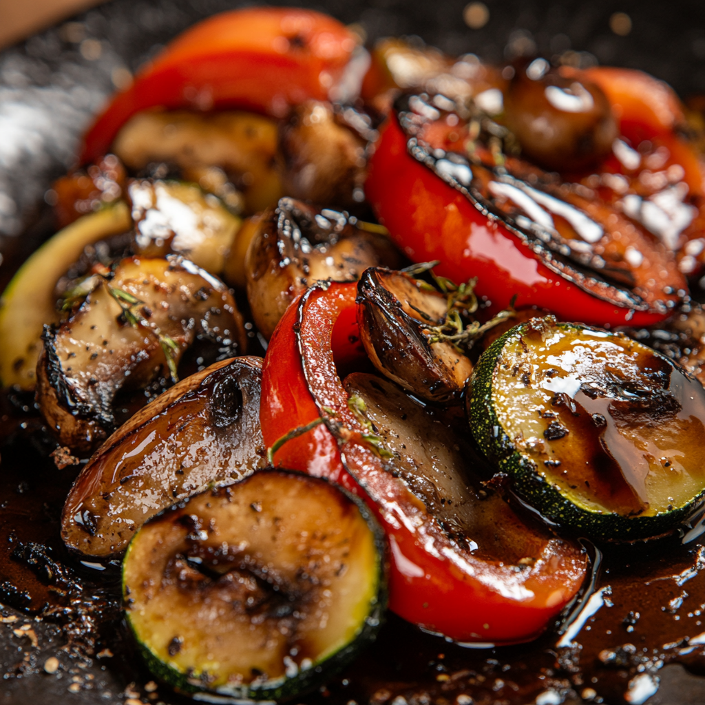 Glistening Roasted Vegetables with Balsamic Glaze