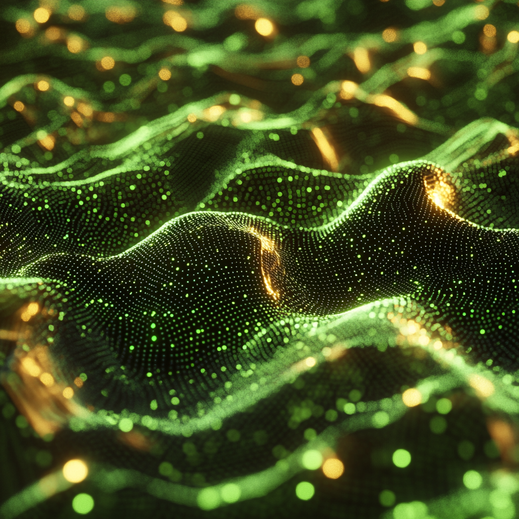 Glowing Green Neural Network: Digital Wave