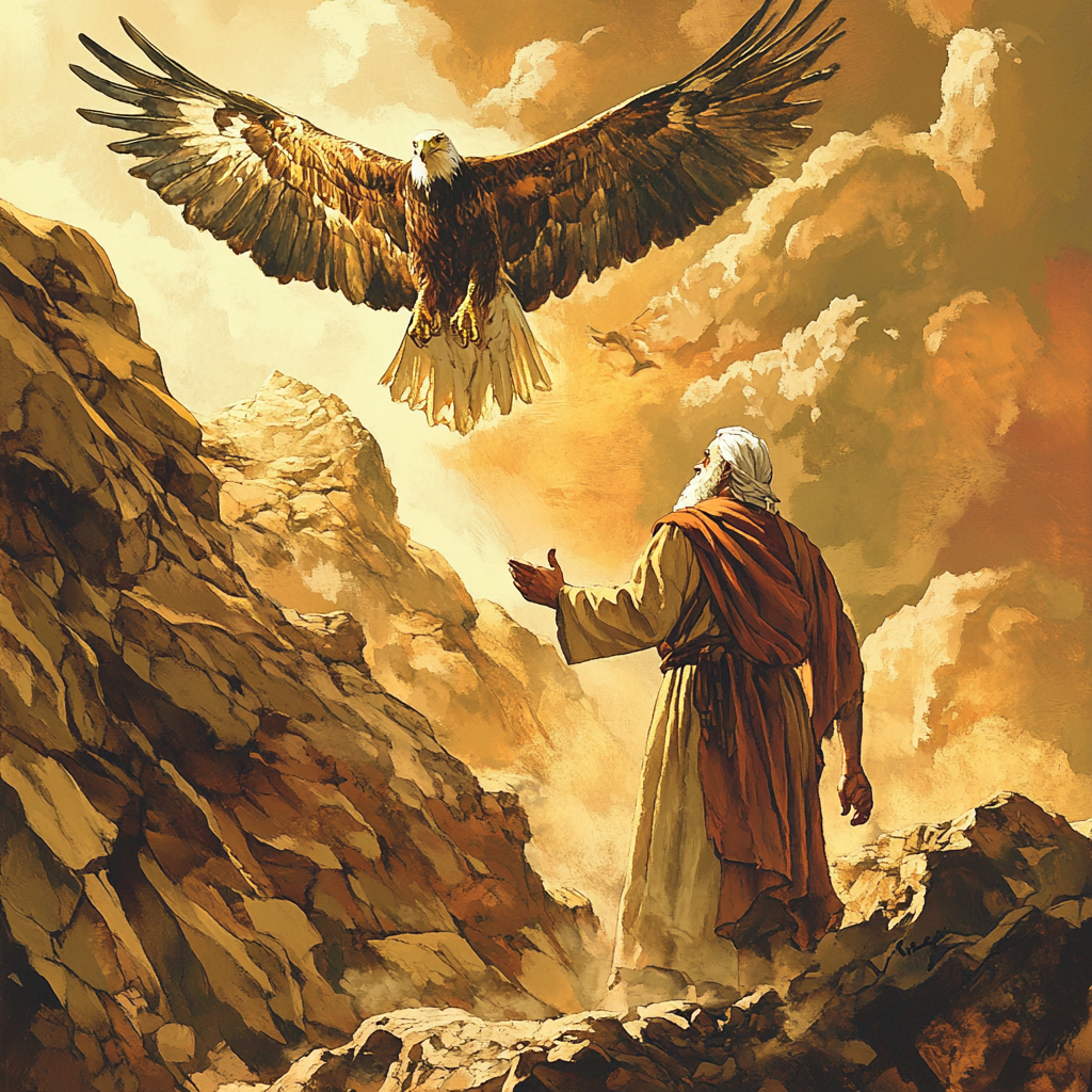 God speaks to Moses, reminds Israelites, eagle symbolizes.